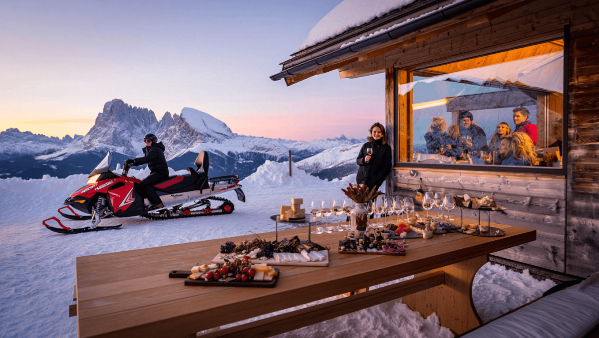 Cene ad alta quota in motoslitta e aperitivi gourmand in baita