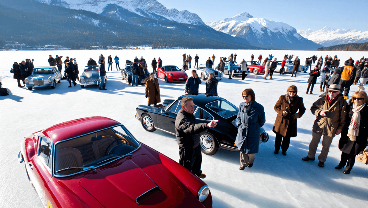 Sant Moritz sul ghiaccio, l’auto diventa arte e spettacolo