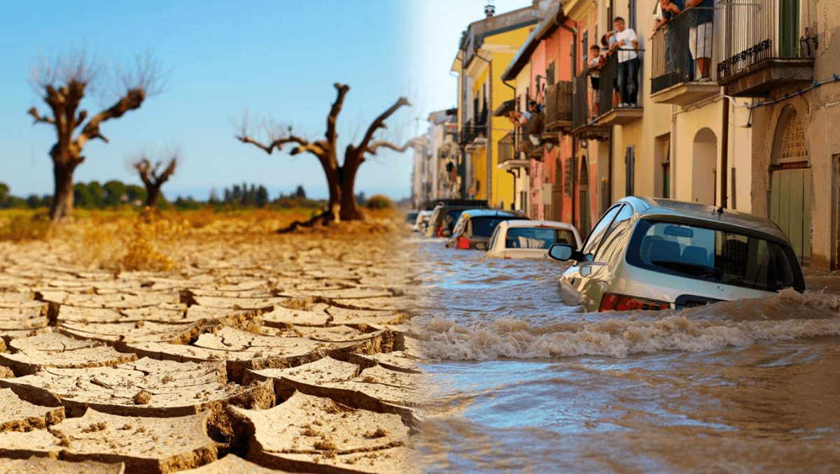 L’Italia stretta dagli eventi estremi, tra piogge, esondazioni e siccità. Quasi raddoppiati i casi legati a temperature record