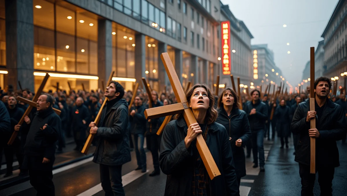 Il volto di tutti i poveri cristi. Sulla croce cadono le maschere