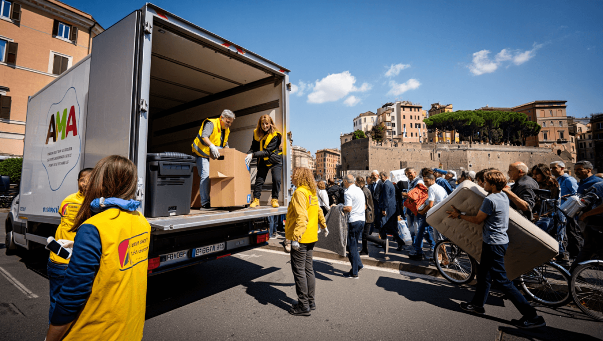 La raccolta dei rifiuti ingombranti a Roma sabato 30 maggio