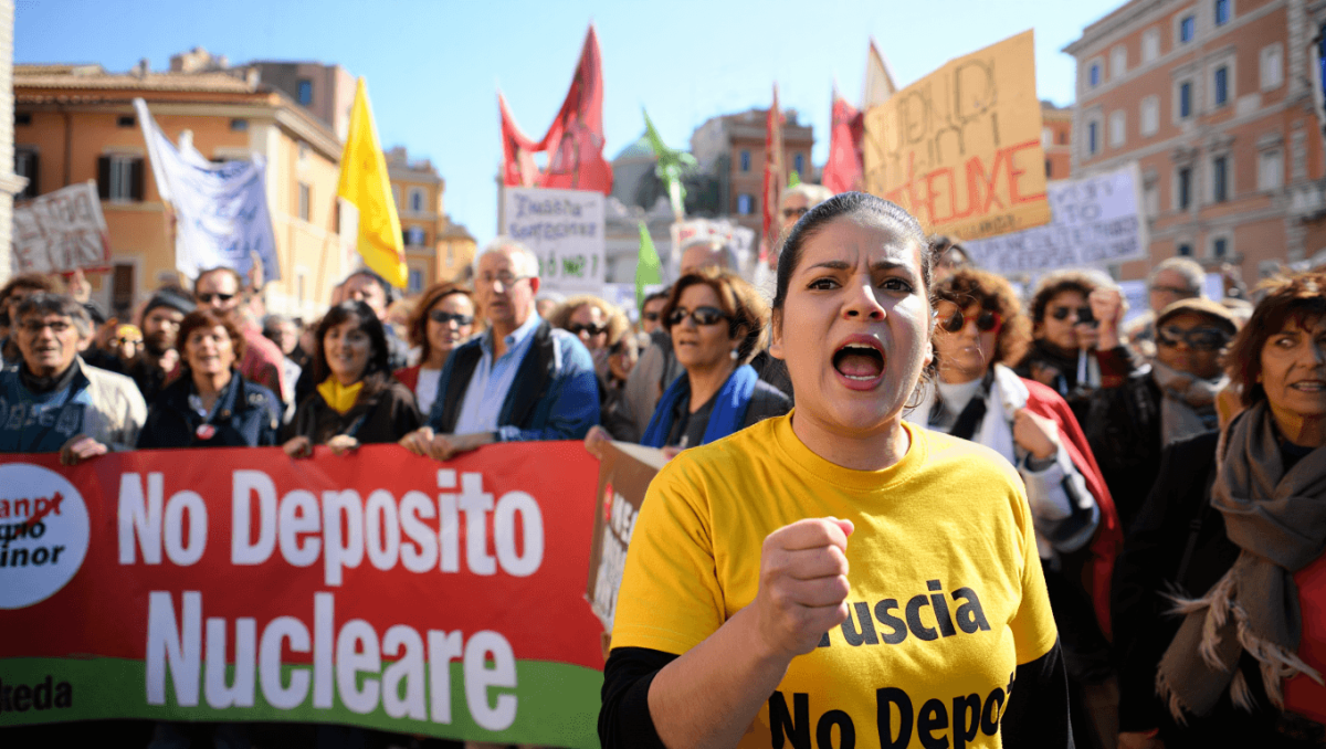 Scorie nucleari, la protesta della Tuscia arriva a Roma: “No al deposito nazionale di rifiuti radioattivi”