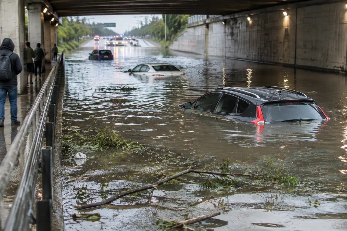 Maltempo Foggia: nubifragio, auto sommerse dall'acqua in video locali